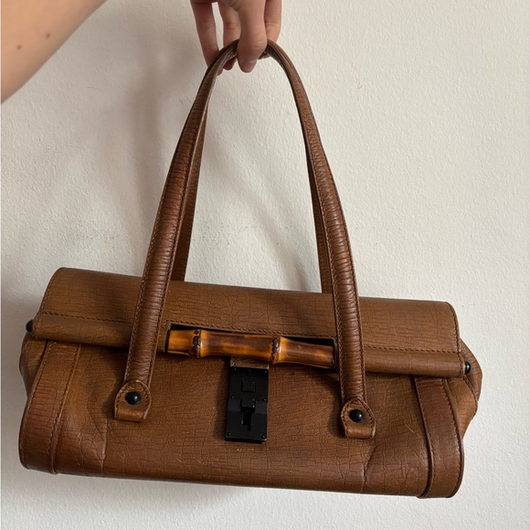 Tom ford era Gucci leather / bamboo bag. Perfection. Perfect condition. Iconic! - Picture 1 of 10